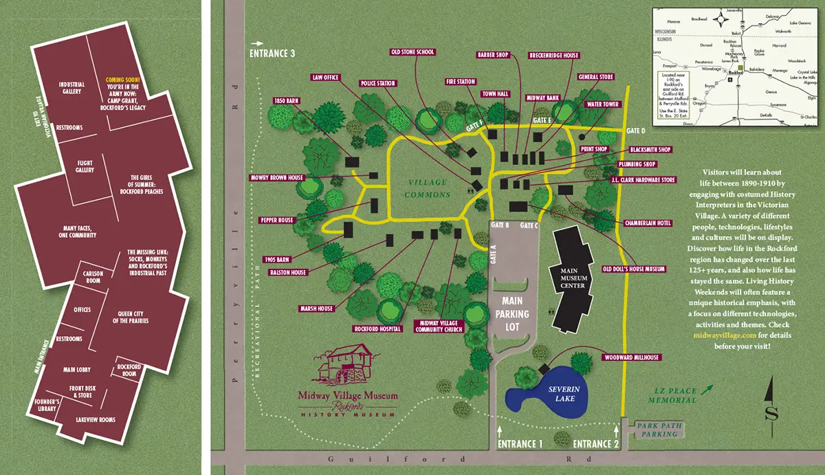 Midway Village Map of Facilities, Buildings and Gounds